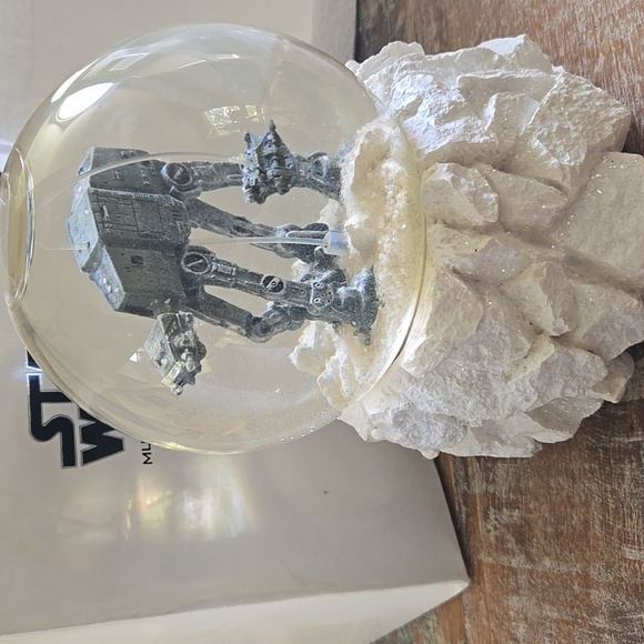 Vintage Star Wars Musical Snow Globe AT-AT & Snowspeeder | Original Box - Picture 1 of 12